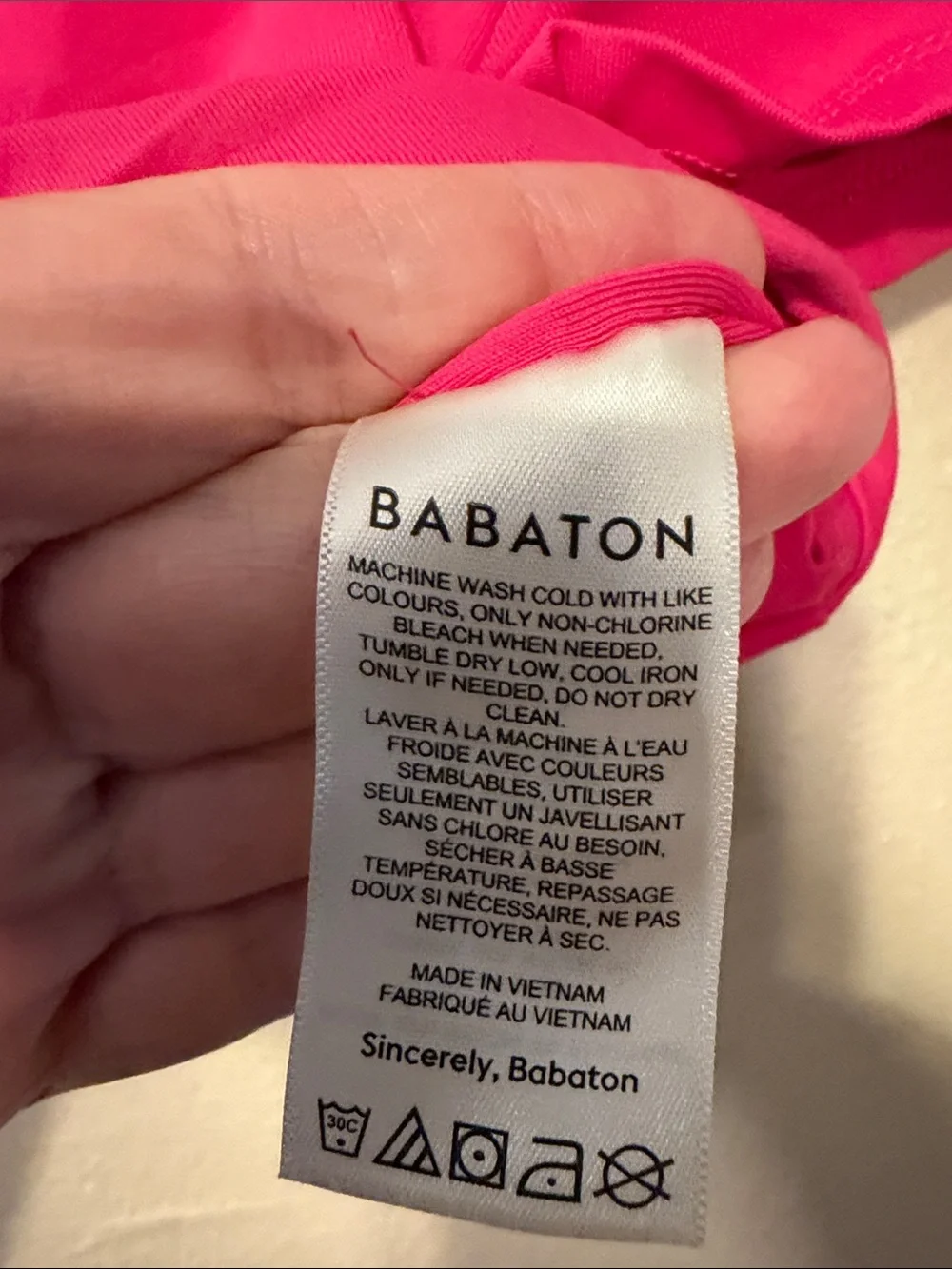 Babaton Contour Crop Top Hot Pink Size Small